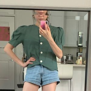 Vintage linen short sleeve shirt
